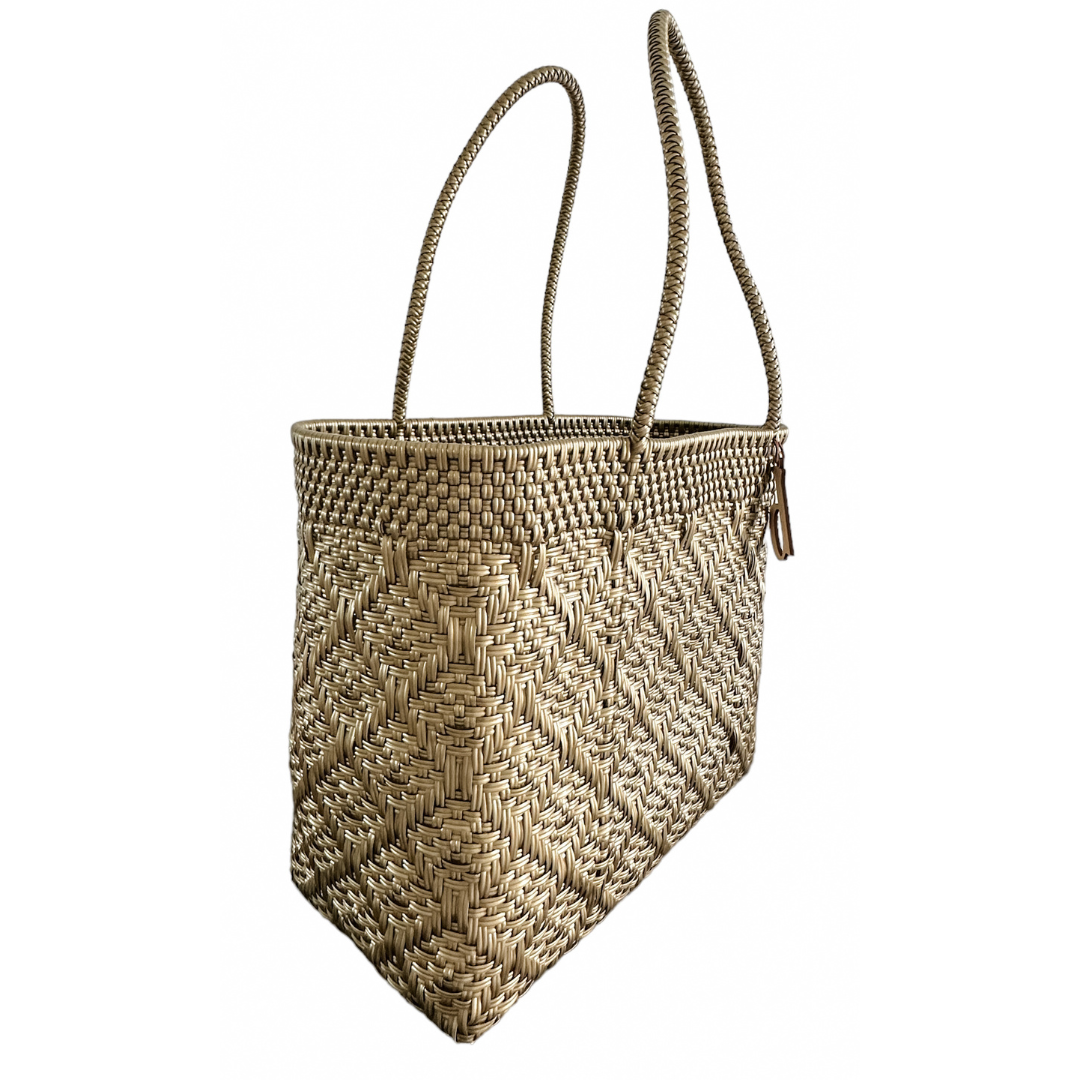 Solid Gold Handwoven Bag