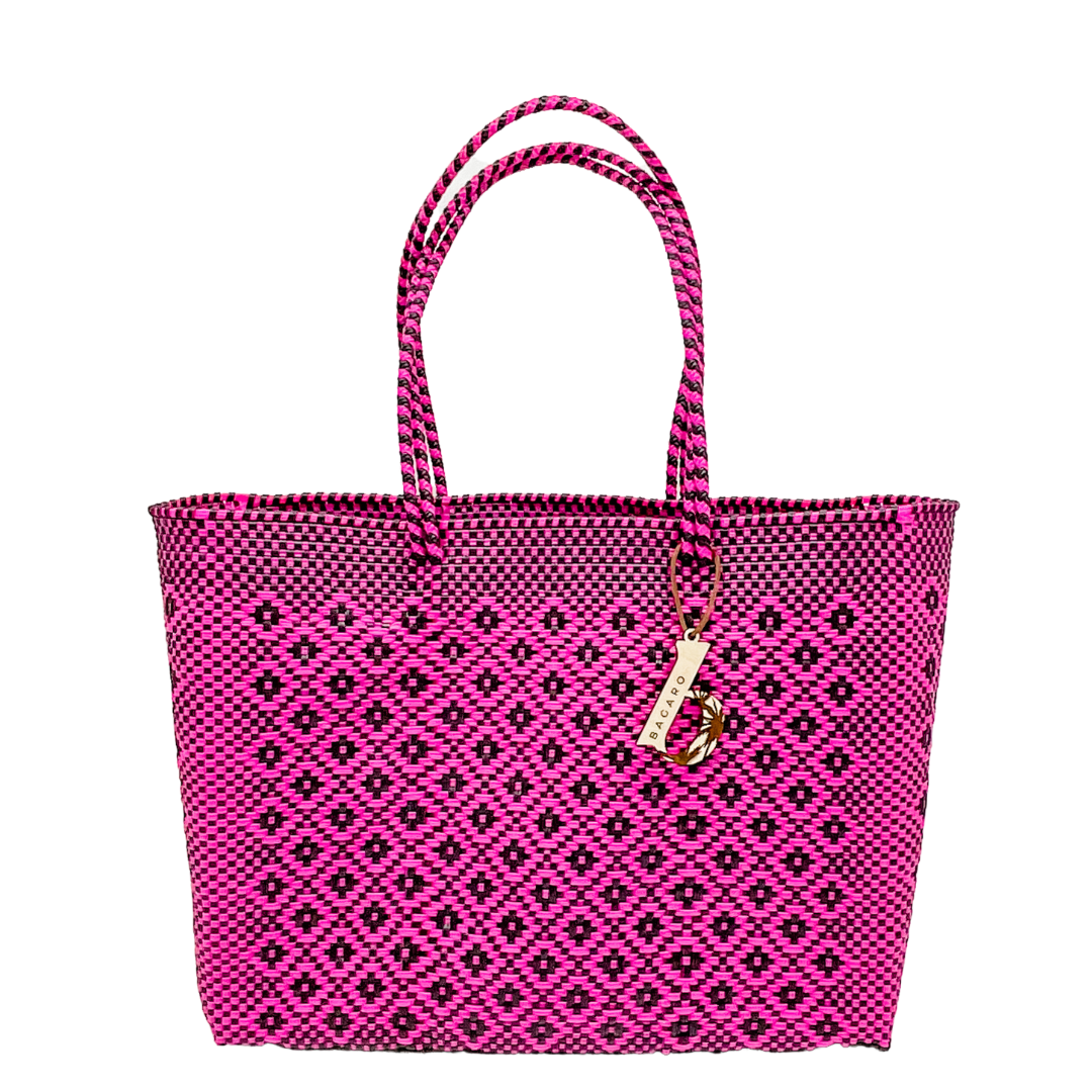 Hot Pink Rose Handwoven Bag