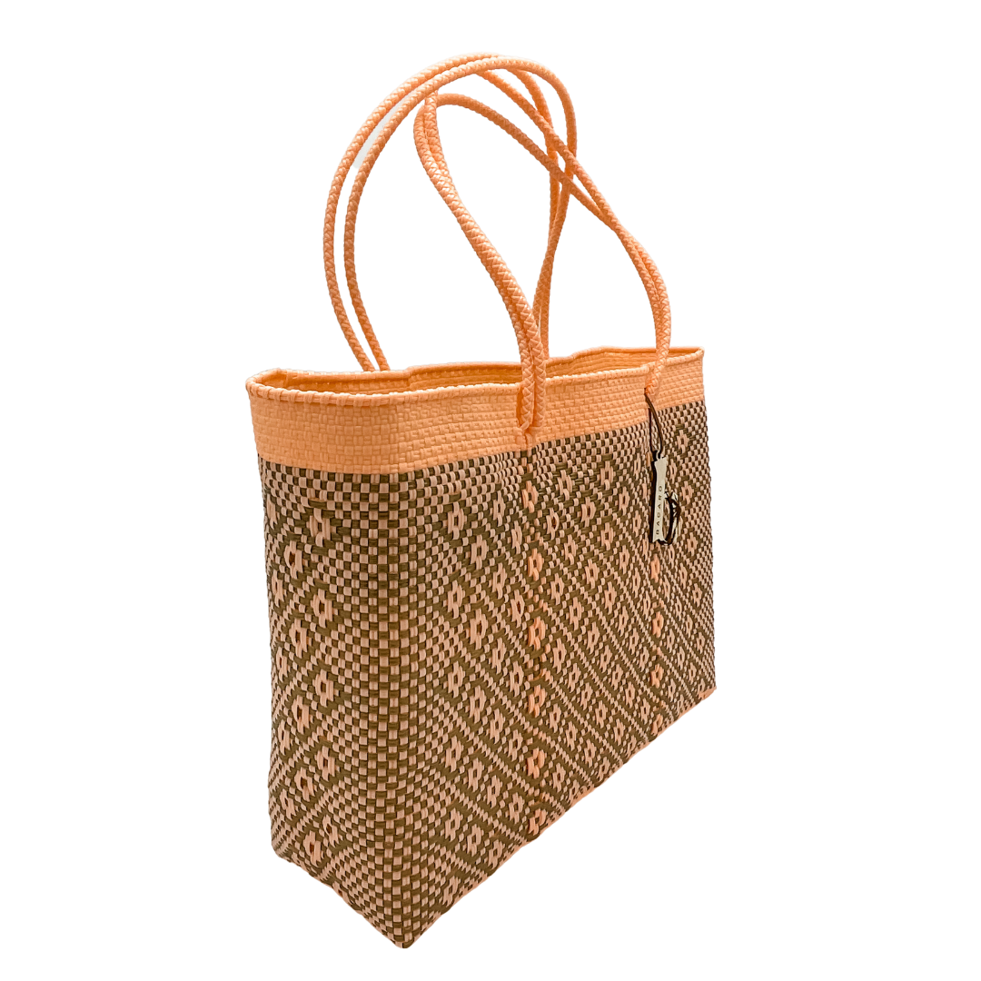 Peaches and Cream Handwoven Bag