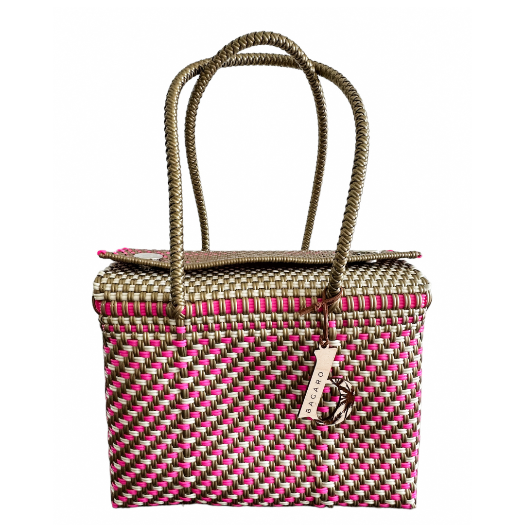 Mexican artisan handwoven straw basket bag buy