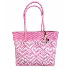 Load image into Gallery viewer, Pink Hearts Handwoven Bag
