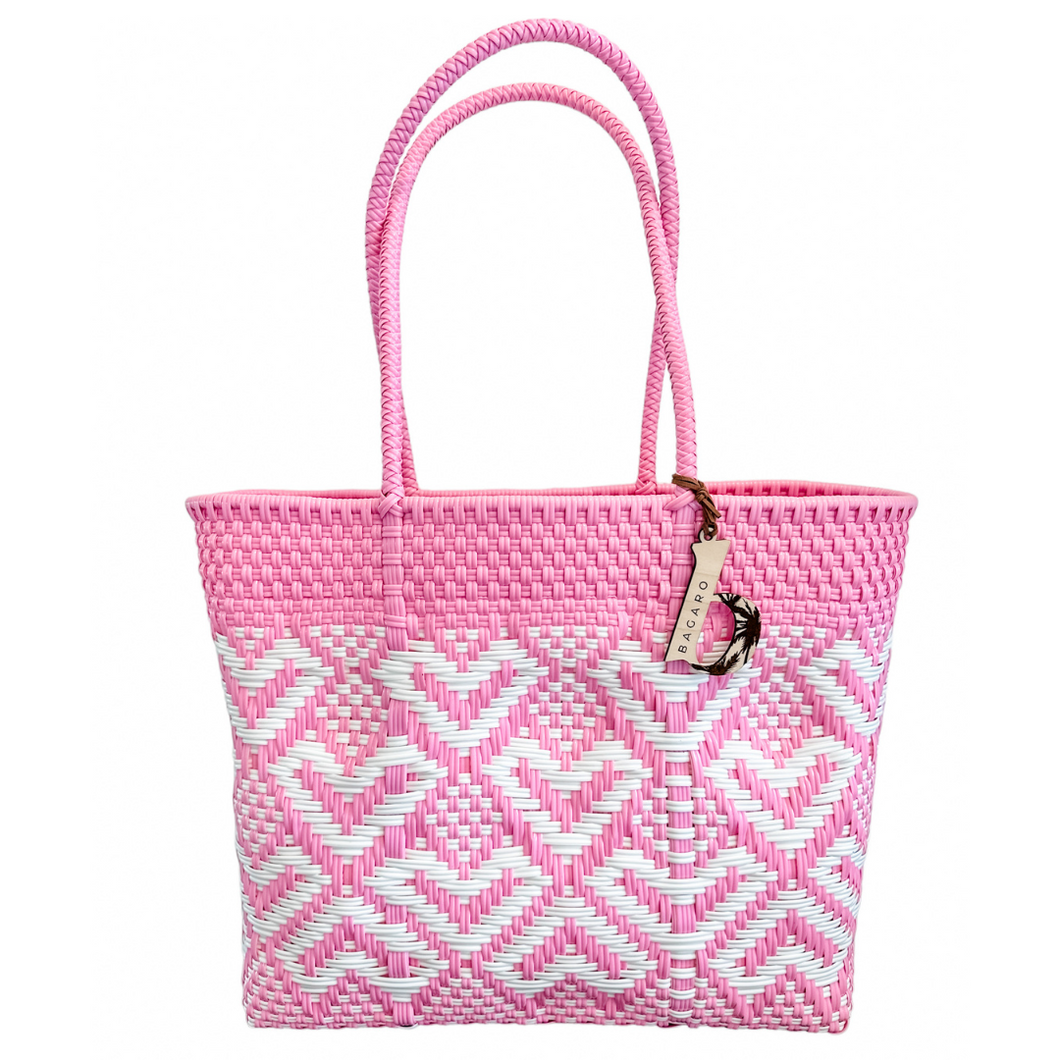 Pink Hearts Handwoven Bag