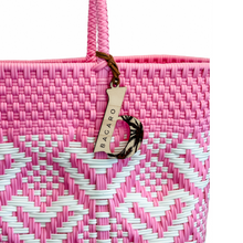 Load image into Gallery viewer, Pink Hearts Handwoven Bag
