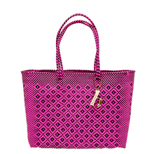 Load image into Gallery viewer, Hot Pink Rose Handwoven Bag
