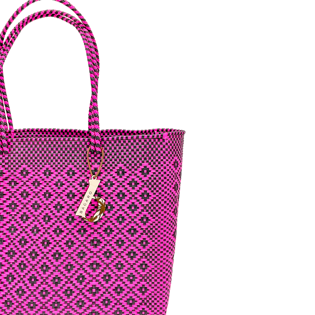 Hot Pink Rose Handwoven Bag