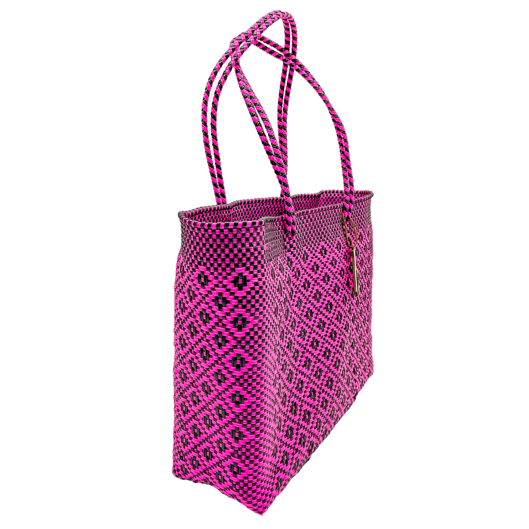 Hot Pink Rose Handwoven Bag