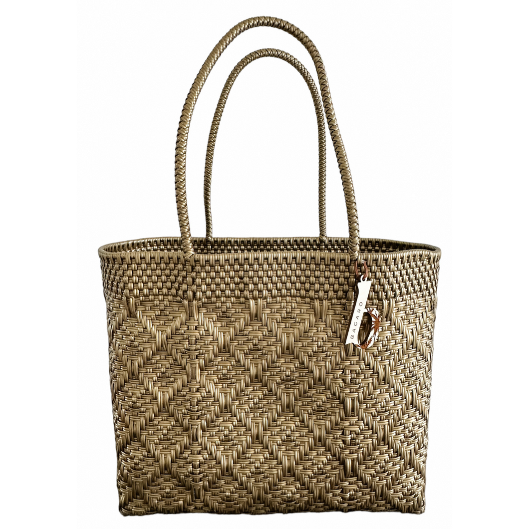 Solid Gold Handwoven Bag